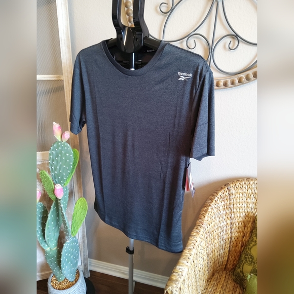 Reebok Men's Charcoal Performance Tee - Picture 3 of 4